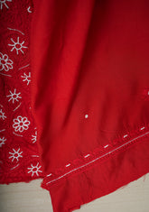 Pure Muslin Chikankari Unstitched 3 Piece Suit Set-Red